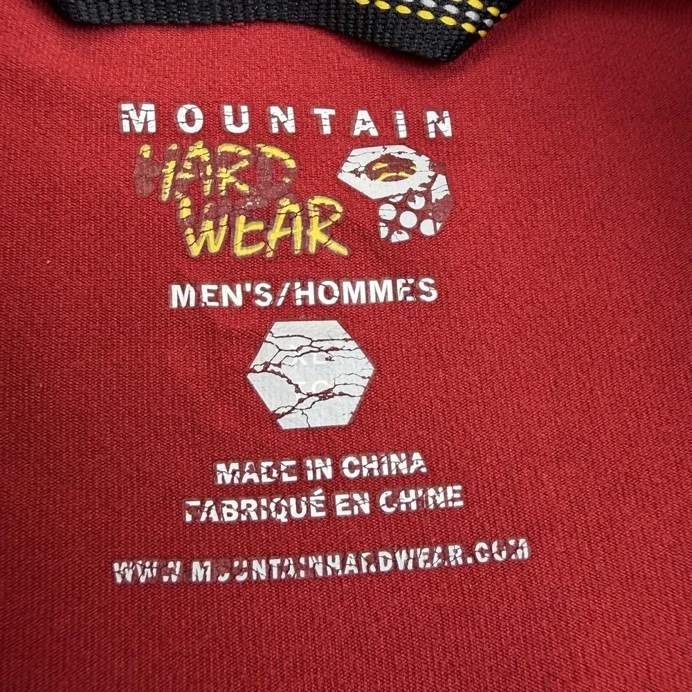 Mountain‎ Hardwear Pullover Mens XL Red Quarter Zip Long Sleeve Running Top